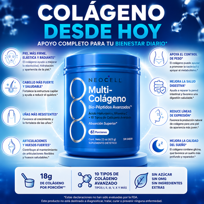 NeoCell Multi-Colageno Peptides - Piel Firme, Cabello Fuerte y Articulaciones